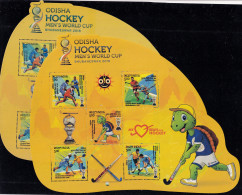 SPORTS- FIELD HOCKEY- ODD SHAPED MS- WORLD CUP HOCKEY-2018- ERROR-COLOR VARIETY-INDIA-MNH-BR5-01 - Hockey (Veld)