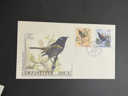 (1 Q 24 A) New Zeland - FDC - Birds 1986 - FDC