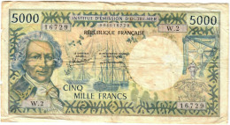 French Polynesia Papeete 5000 Francs 1985 G (sig 4) - Papeete (French Polynesia 1914-1985)