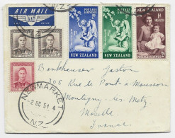 NEW ZEALAND 1D+1/2D+2D+6D+9DX2 LETTRE COVER AR MAIL NEWMARKET 1 OC 1951N.Z.  TO FRANCE - Storia Postale