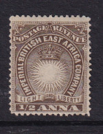 British East Africa: 1890/95   Light & Liberty   SG4    ½a   Dull Brown    MH - Brits Oost-Afrika