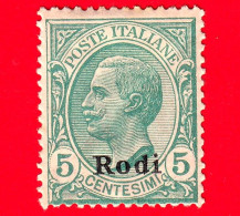 Nuovo - ITALIA - Colonie - Egeo - RODI - 1912 - Serie Ordinaria - Effigie Di Vittorio Emanuele III Tipo Leoni - 2 - Egeo (Rodi)