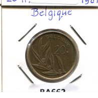 20 FRANCS 1981 FRENCH Text BÉLGICA BELGIUM Moneda #BA662.E - 20 Francs
