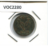 1734 HOLLAND VOC DUIT INDES NÉERLANDAIS NETHERLANDS NEW YORK COLONIAL PENNY #VOC2280.7.F - Indes Néerlandaises