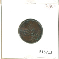 1790 UTRECHT VOC DUIT IINDES NÉERLANDAIS NETHERLANDS NEW YORK COLONIAL PENNY #E16713.8.F - Indes Néerlandaises