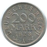 200 MARK 1923 A DEUTSCHLAND Münze GERMANY #AD687.9.D - 200 & 500 Mark