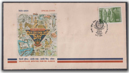 Police,Transportation,Car,Horse, Karate Martial Arts, Terrorism 1990 India New Delhi Day Special Cover (**) Inde Indien - Cartas & Documentos