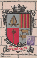 ANDORRE - CARTE MAXIMUM BLASON - 1949. - Briefe U. Dokumente