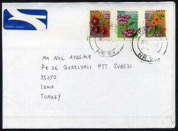 S.Africa 2001 Flowers 4mm, Priority Air Mail Cover Used To Izmir From Witspos 2017 | Mi 1348IIBD, 1351IIBD, 1352IIBD - Brieven En Documenten