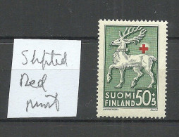 FINLAND FINNLAND 1942 Michel 254 * Error Variety Abart = Shifted Red Print (cross) - Errors, Freaks & Oddities (EFO)