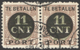 Nederland 1924 Postpakket-verrekenzegel 1B Paar Gestempeld/used Tanding/Perforation 11 1/2 X 11 - Other & Unclassified