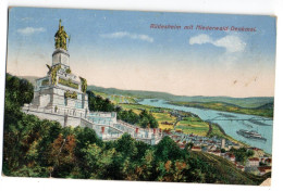 Allemagne --RUEDESHEIM---Rudesheim Mit Niederwald-Denkmal..colorisée...timbres... Beau Cachet  BERGBAHN - Ruedesheim A. Rh.