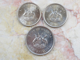 Uganda Set 3 Coins 50 Cents + 1 Shilling 1974 + 1976  KM# 4 - 4a - 5a - Uganda