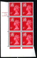 GB WALES 1974 Machin 8p Rosine SG W25  Photo Cylinder Block Of 6 Cyl.1 No Dot  Phos. Cyl. 22 MNH Unmounted Mint - Ganze Bögen & Platten