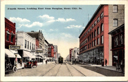 Iowa Sioux City Fourth Street Looking East From Douglas - Sioux City