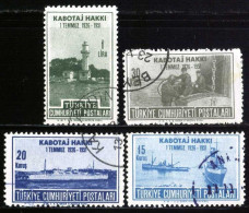 Türkiye 1951 Mi 1286-1289 Coastal Rights, 25th Anniversary Of The Cabotage Rights - Oblitérés