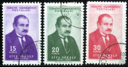 Türkiye 1954 Mi 1398-1400 Ziya Gökalp (1876-1924), Philosopher, Sociologist - Used Stamps