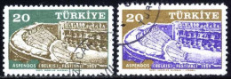 Türkiye 1959 Mi 1623-1624 Aspendos Festival | Amphitheater | Ancient City | Theatre | Archaelogy - Used Stamps