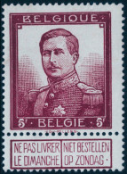 TIMBRE Belgique - COB 122** - 5F Grand Format - 1912 - Cote 255 - 1912 Pellens