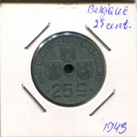 25 CENTIMES 1943 BELGIE-BELGIQUE BELGIQUE BELGIUM Pièce #AR417.F - 25 Centimes