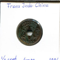 1/2 CENT 1936 Französisch INDOCHINESISCH CHINA Koloniale Münze #AM473.D - French Indochina