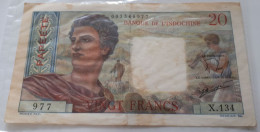 PAPEETE 20 FRANCS BANQUE DE L'INDOCHINE (1963-1966) SERIE X.134 SUPER ETAT MAIS TÂCHES ONLY 2.000.000 EXEMPLAIRES P-21c - Papeete (Polinesia Francesa 1914-1985)