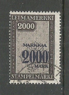 FINLAND FINNLAND Stempelmarke Documentary Tax Taxe 2000 Mk. O - Steuermarken