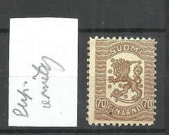 FINLAND FINNLAND 1918 Michel 100 MNH Perforation Variety ERROR Abart - Variétés Et Curiosités