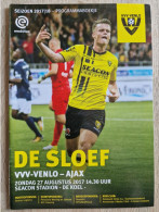 Programme VVV Venlo - Ajax - 27.8.2017 - Eredivisie - Holland - Programm - Football - Livres