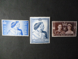 GREAT BRITAIN SG 493-94 ROYAL SILVER WEDDING MINT NON HINGED SET - ....-1951 Pre Elizabeth II