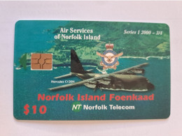 NORFOLK ISLAND AIR SERVICES NORFOLK HERCULE C130H AUSTRALIAN ARMY 10$  NEUVE MINT VERY RARE - Norfolk Island