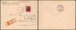 Guerre 14-18 - OC7 Seul Sur L. En Recommandé + étiquette (Luttich I / B, 1916) > Charlottenburg - OC1/25 General Government
