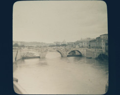 Italie - ROME - ROMA - Plaque De Verre Ancienne (1906) - Le Pont Sisto Sur Le Tibre - Bridges