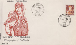 Enveloppe  FDC  1er  Jour   ALGERIE    Musée  Du   BARDO   1956 - FDC