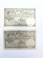 2 Billets 5 Francs Belgique 1929  Et 1938 - 5 Francs