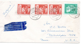 65312 - DDR - 1976 - 30Pfg Gr.Bauten MiF A LpBf LEIPZIG -> Philadelphia, PA (USA) - Lettres & Documents