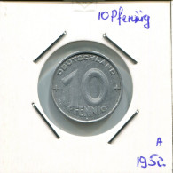 10 PFENNIG 1952 DDR EAST DEUTSCHLAND Münze GERMANY #AR757.D - 10 Pfennig