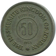 ½ DIRHAM / 50 FILS 1955 JORDANIA JORDAN Moneda #AP069.E - Jordanien