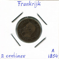 2 CENTIMES 1854 A FRANKREICH FRANCE Napoleon III Imperator #AK976.D - 2 Centimes