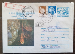 ROUMANIE Grotte, Grottes, Caves, Cueva. Entier Postal émis En 1984 Et Ayant Circulé  (9) Lettre Enregistrée - Other & Unclassified