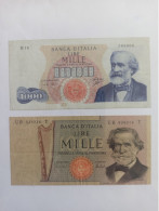 2 Billets 1000 Lires 1962 Et 1969 - 1000 Lire