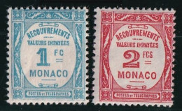 Monaco Taxe N°27/28 - Neuf * Avec Charnière -  TB - Impuesto
