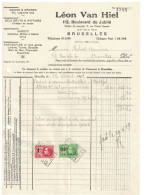 Facture 1929 Bruxelles Léon Van Hiel 4 Départements Grains, Sels, Sabots & Pantoufles TP Fiscaux - Straßenhandel Und Kleingewerbe