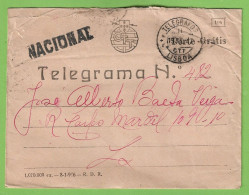 História Postal - Filatelia - Telegrama - Telegram - Stamps - Timbres - Cover - Letter - Philately - Portugal - Oblitérés