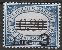 San Marino Mlh * Low Hinge Trace (65 Euros) 1940 Postage Due - Strafport