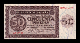 España Spain 50 Pesetas Burgos 1936 Pick 100 Sc- AUnc - 50 Peseten