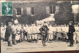 MILITARIA, Cpa De 1909, 24 Dordogne, Eymet Annexe De Remonte De La Palanque Le Départ Pour La Corvée, Cliché Gillet - Eymet