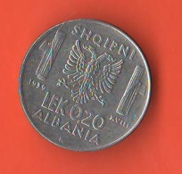 Albania 0,020 Lek 1939 Albanie Italian Occupation WWII Steel War Coin - Albania