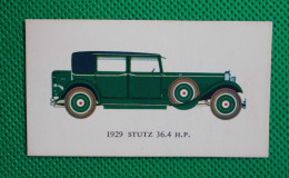 Trading Card - Mobil Vintage Cars - (6,8 X 3,8 Cm) - 1929 Stutz 36.4 HP - N° 21 - Engine