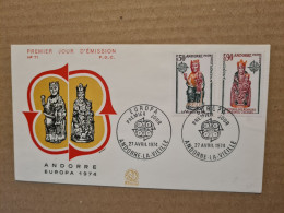 ANDORRE  LA VIEILLE FDC 1974 EUROPA - Storia Postale